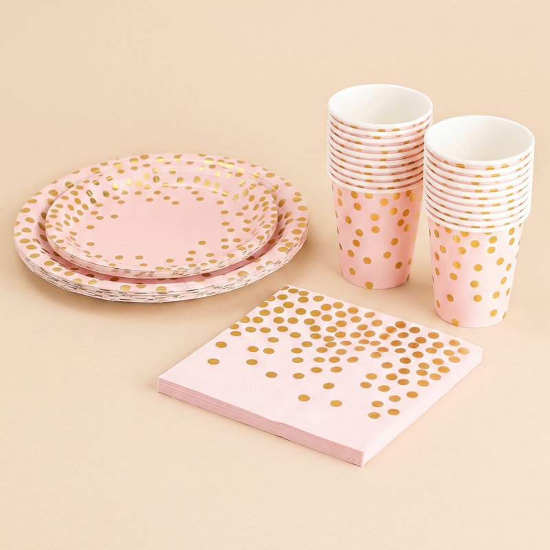 60-Piece Disposable Birthday Party Paper Tableware Set