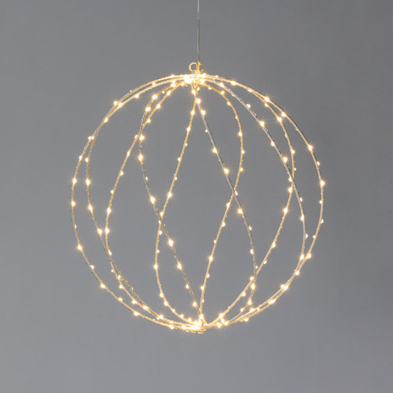 Twinkle Lit Sphere, White, Small, 15.75", White