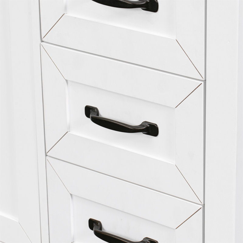 White 36" Freestanding Bathroom Vanity Cabinet with Drawers