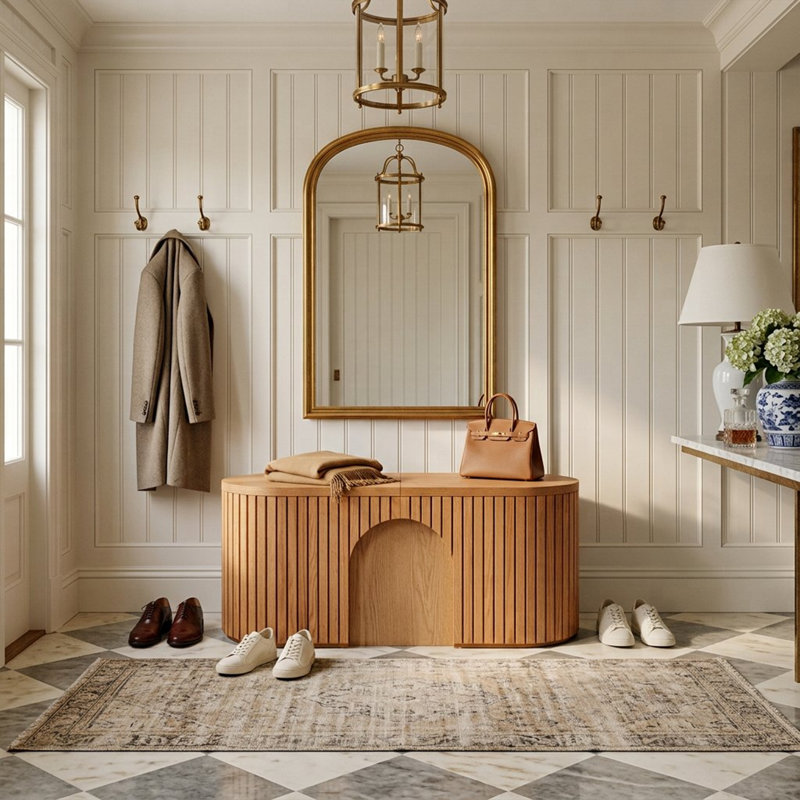 Banc en bois massif extensible Cedarra