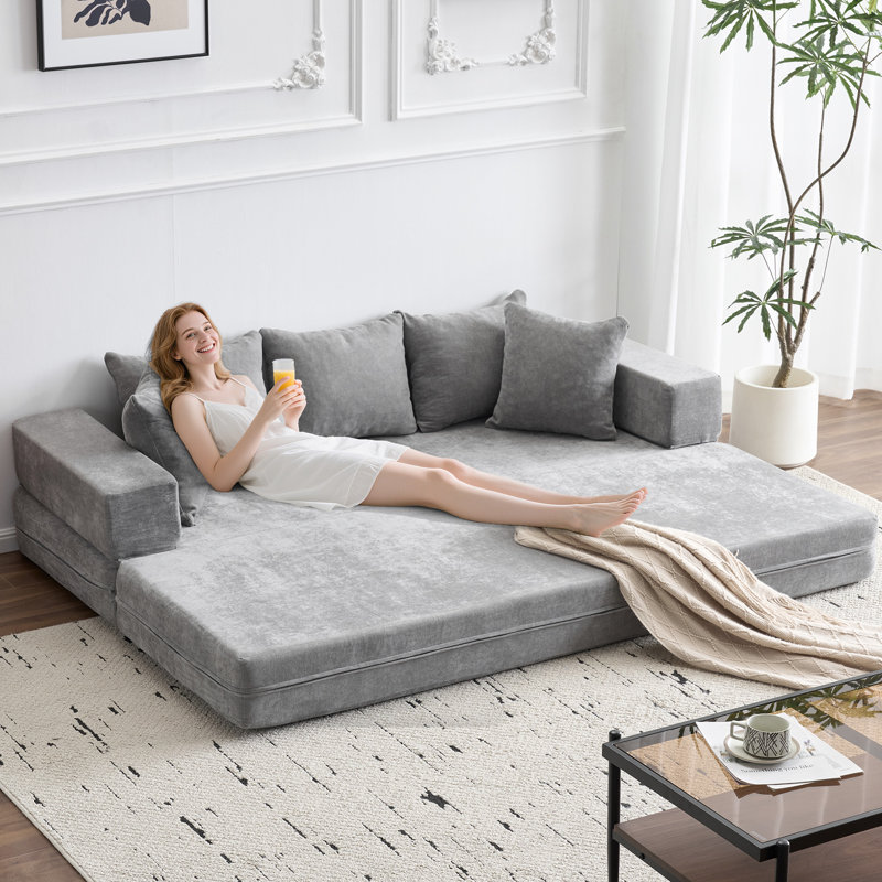3 Seater Chenille Sofa & Chaise