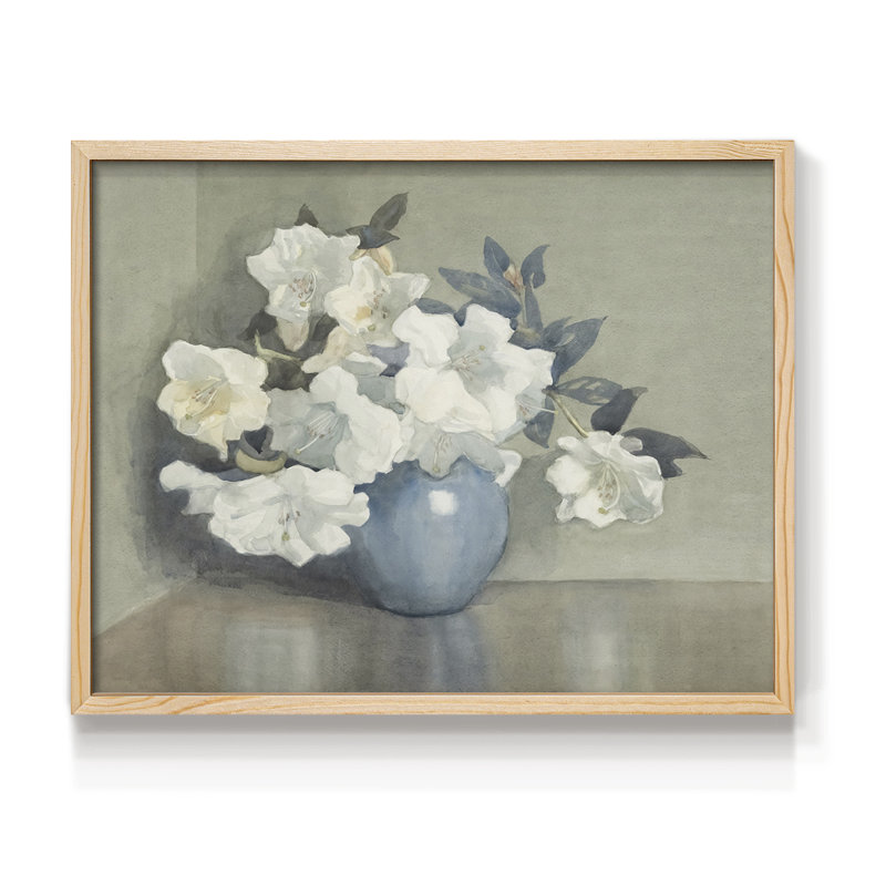 Motif floral rétro - Lxxxvi - reproduction encadrée, H 8 po x l 10 po, Naturel