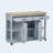 47 inch Kitchen Island with Extendable Dining Table, Rubber Wood Veneer Kitchen Table with Internal Storage Rack, Power Outlet, Kitchen island with Storage 2 Drawers 2 Cabinet,Grey Blue-129123378