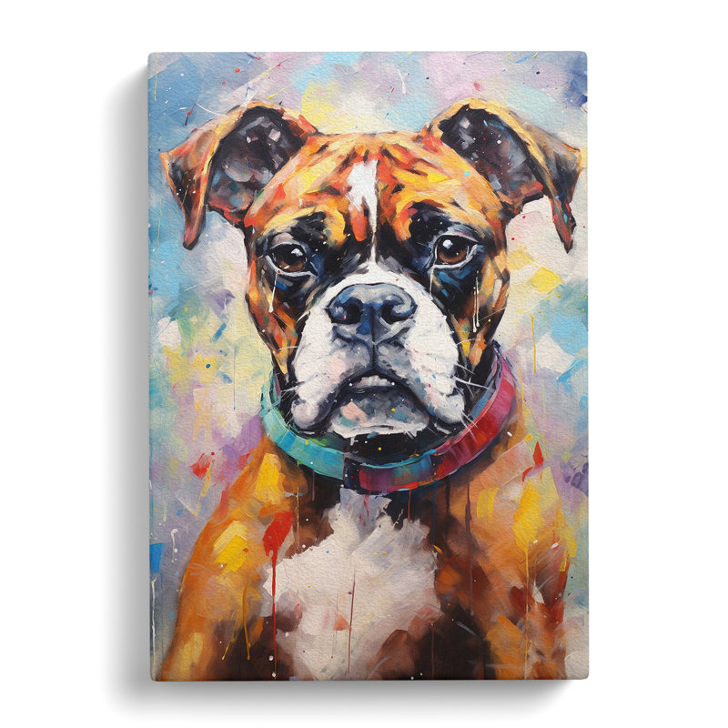 Boxer Dog Action No.2 - Wrapped Canvas, 50cm H x 35cm W x 3cm D