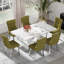 5-Piece Rectangle Marble Texture Dining Table Set-536653526-536653520-536653527