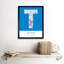 Telford City Map Telford Blue - Single Picture Frame Print