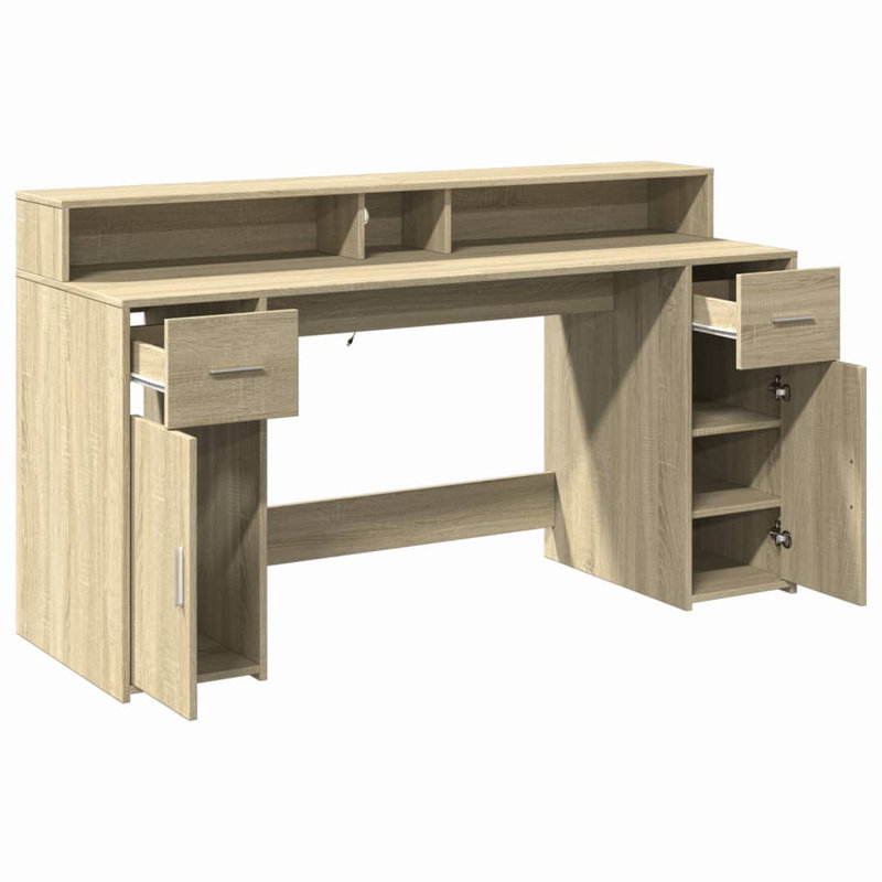 Computer Desk, Sonoma/Oak, 91cm H x 160cm W x 55cm D