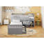 Lit mezzanine et lit plateforme en L avec 7 tiroirs et garde-corps-1019880441