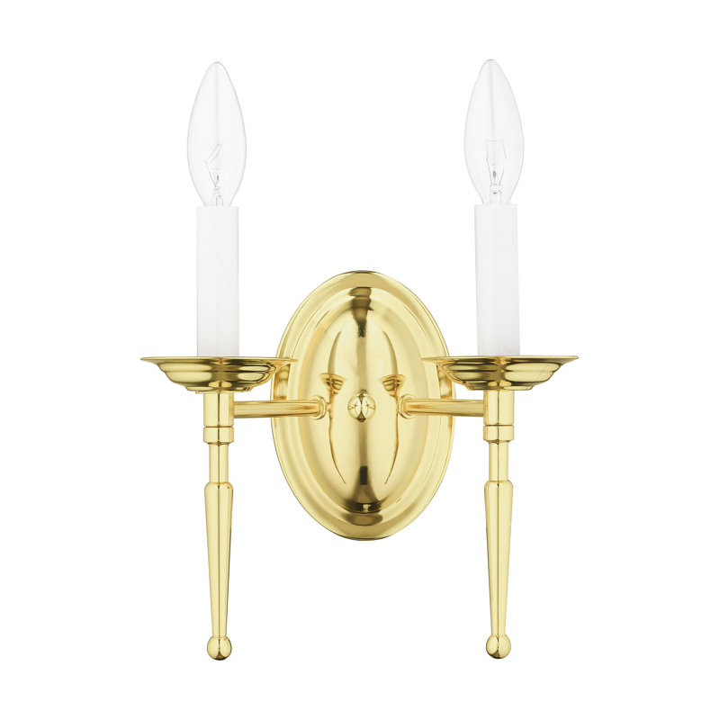 Benedetto Candle Wall Light, Polished Brass