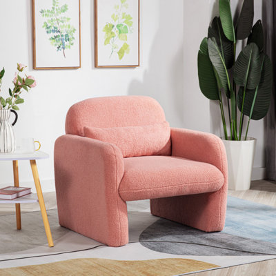 Élégant fauteuil simple en molleton avec accoudoirs et oreiller Minimalist