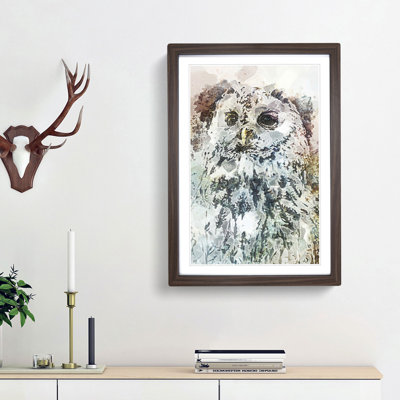 Tawny Owl in Abstract - Framed Print