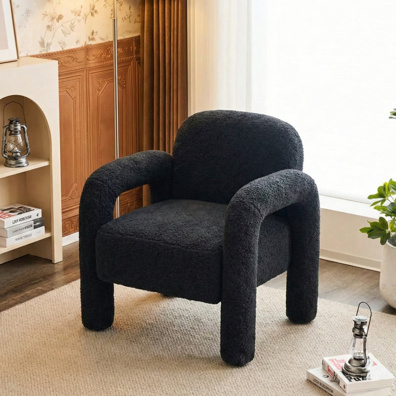 Armchair With A Soft Cushion, Black