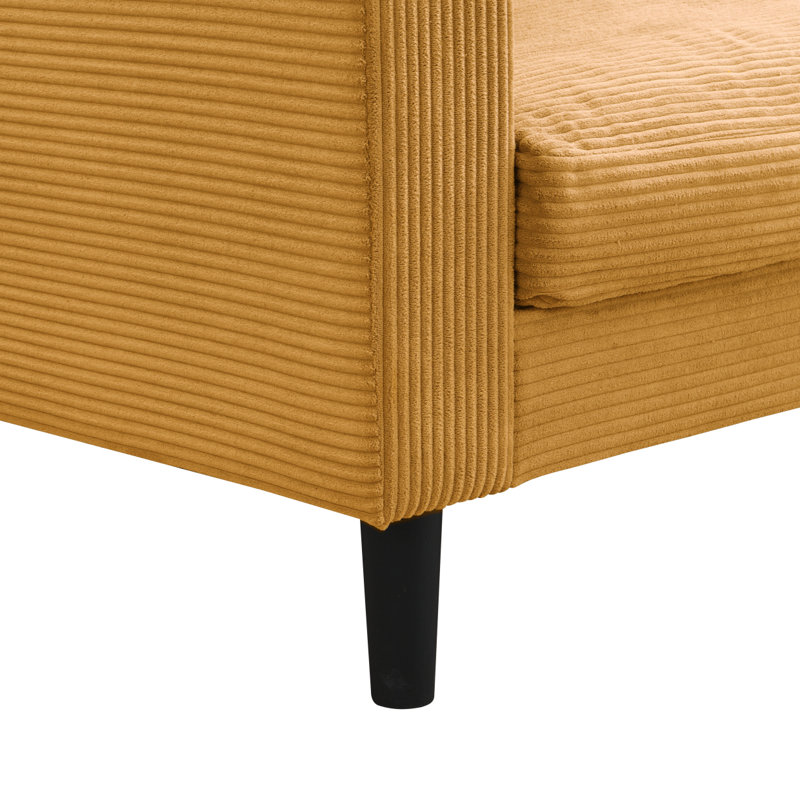 Canapé 74 po haute résilience 74 po, Orange, H 34,71 po x l 74,91 po x P 30,81 po