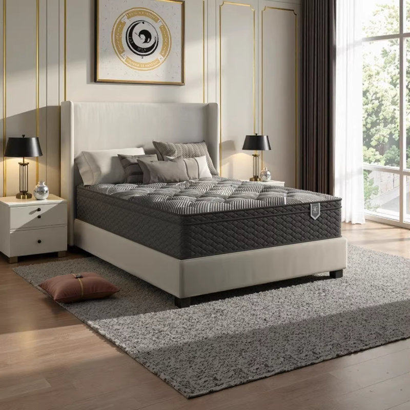 Restonic ComfortCare Hybrid Restful Nights Plush California King Mattress, 13 inch Cooling Gel Memory Foam with 800-Series Individually Wrapped Coils, Black