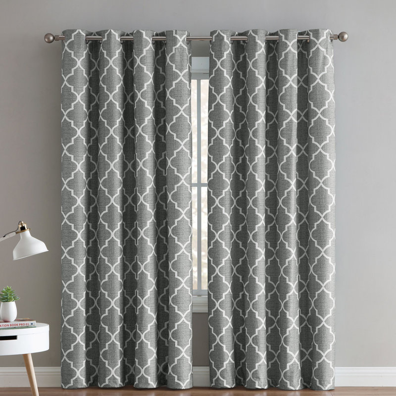 Puma Blackout Grommet Curtain Panels, Gray, 52" W x 84" L