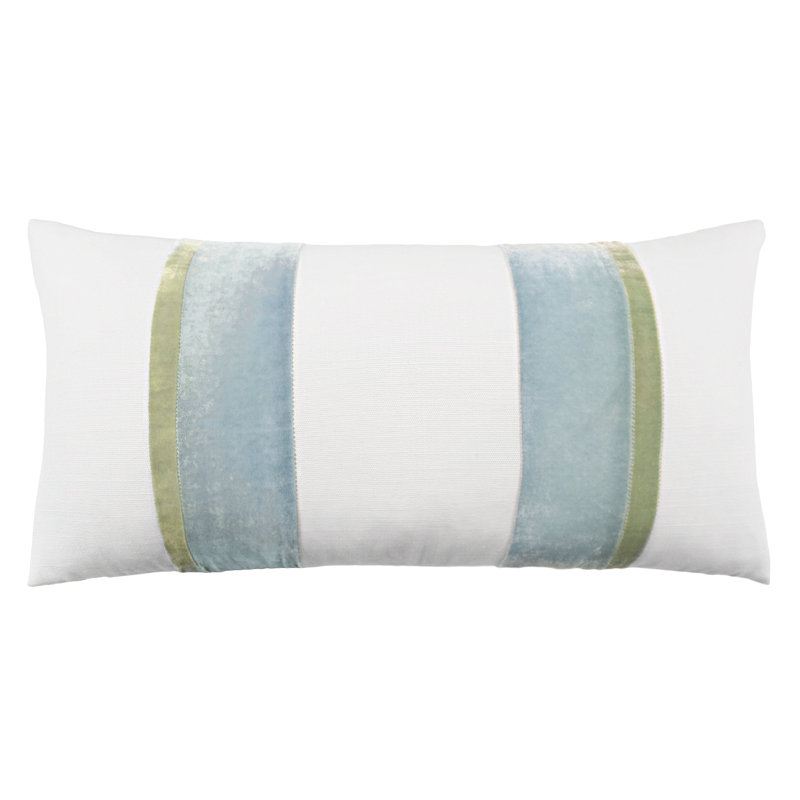 Stripe Lumbar Pillow Cover & Insert, Ice, 12" x 24"