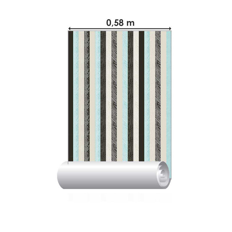 Rouleau de papier peint adhésif Hokendauqua, Bleu / noir, L 126 po x l 24 po