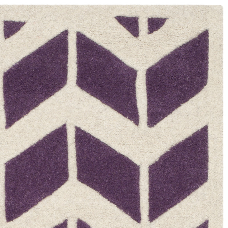 Sandbach Chevron Wool Hand Woven Area Rug, Rectangle 122 x 183 cm