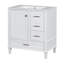 Armoire de meuble-lavabo moderne 30 po - Structure en bois massif blanc avec lavabo en céramique. 3 tiroirs et porte pour une organisation dans un cadre de style. Lavabo équipé, élégant-1008615610