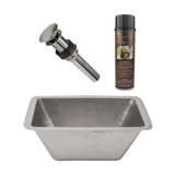 Premier Copper Products BSP5_LRECEN-P Bathroom Sink And Drain Package
