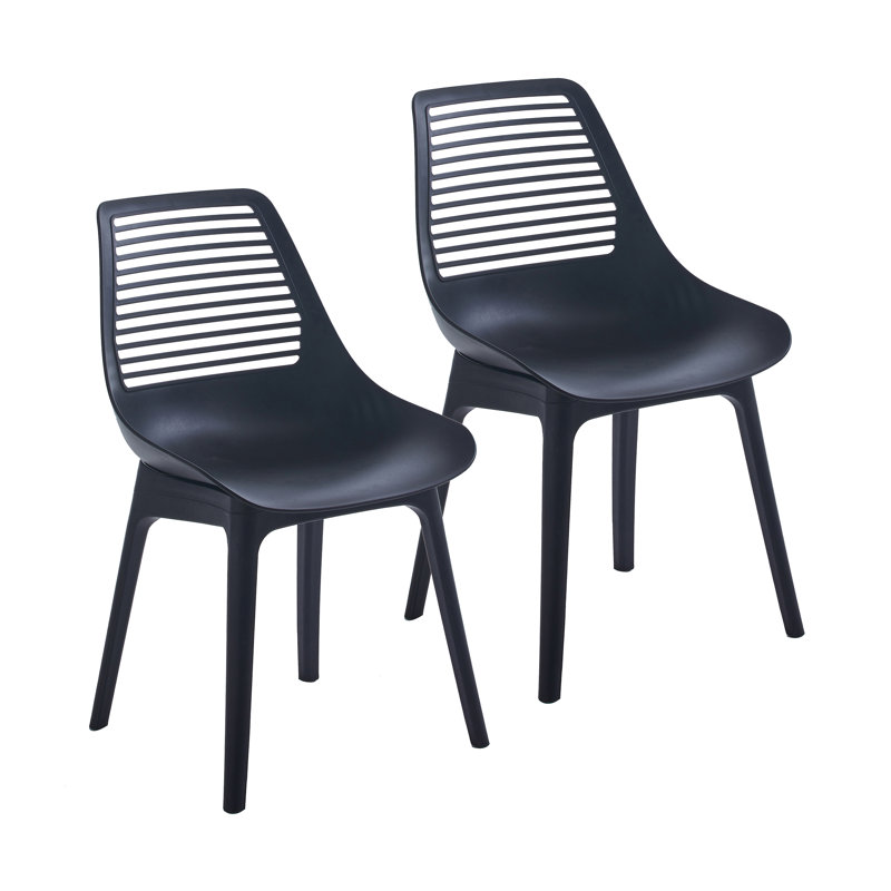 Eden 17.72'' H Stacking Side Chair, Black
