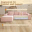Canapé modulaire en velours côtelé rose - sans assemblage