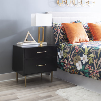 Baugh Glam Two Drawer Nightstand by Willa Arlo Interiors