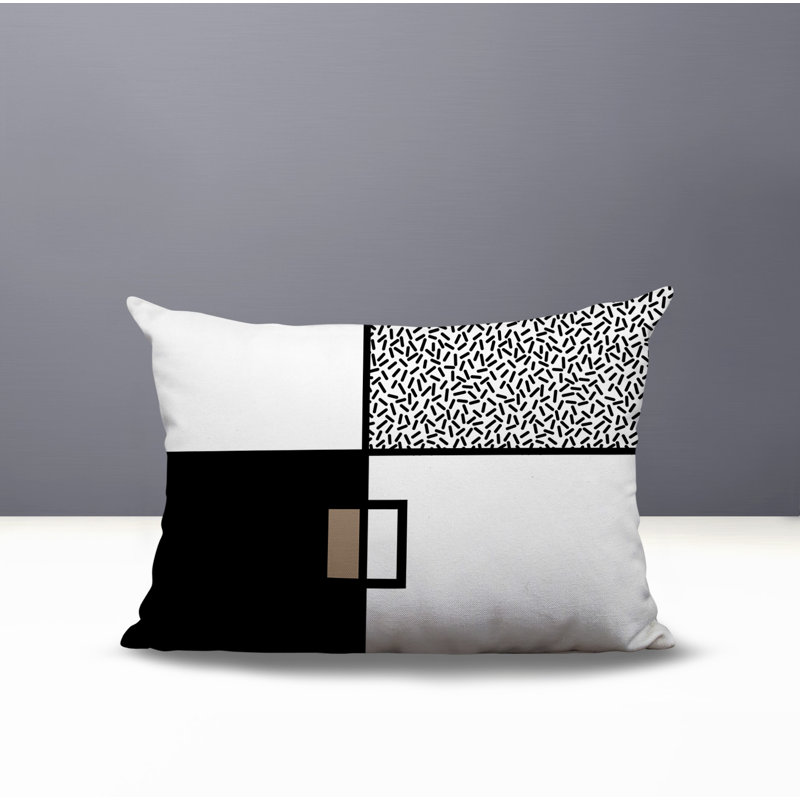 Coussin lombaire réversible intérieur / extérieur Looma, Rectangle H 18 po x l 25 po, Noir