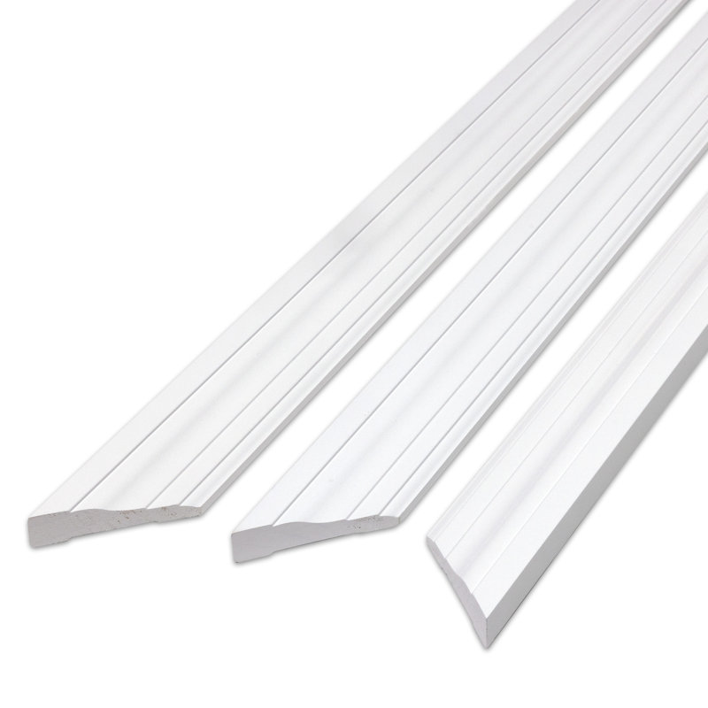 White Prefinished Finger Jointed Wood Door Casing Set