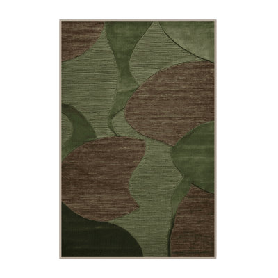 Machine Washable Abstract Brown Area Rug