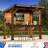 Aura 6.5 ft. x 8 ft. Cedar Wood Outdoor Entertainment Gazebo Bar With Hardtop Galvanized Steel Roof, Powerport,Bar Table And Foot Rest Rail