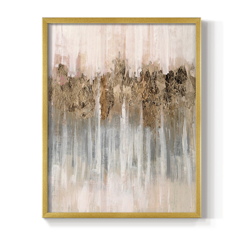 Printemps avec ombres encadrées - bois massif, H 11 po x l 9 po, Or