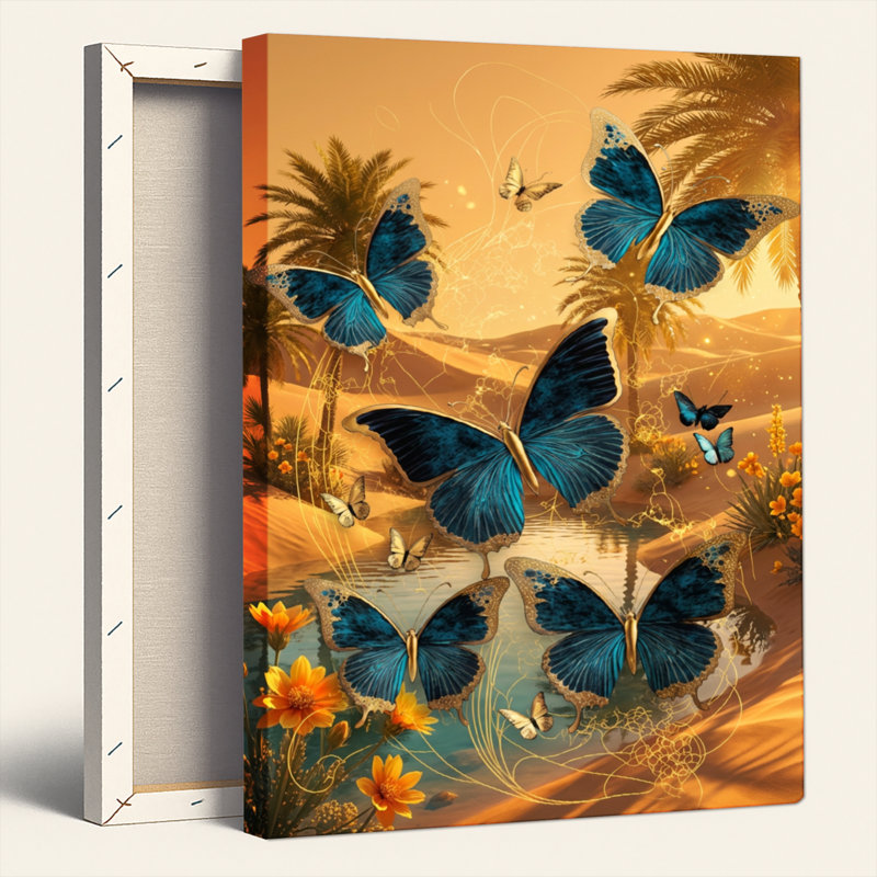«Butterfly Oasis», reproduction d'art sur toile, ensemble de 1, H 18 po x l 12 po, Toile tendue