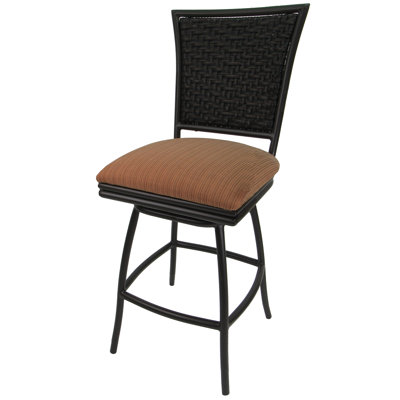 Cutlip Metal Outdoor Stool with Cushion
