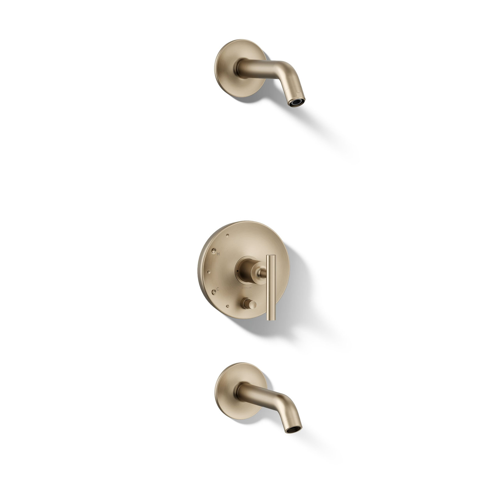 Purist Rite-Temp Bath and Shower Trim Set, Vibrant Brushed Bronze, Lever Handle