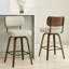Swivel Upholstered Counter Stool With Wood Frame-114223069-114223065