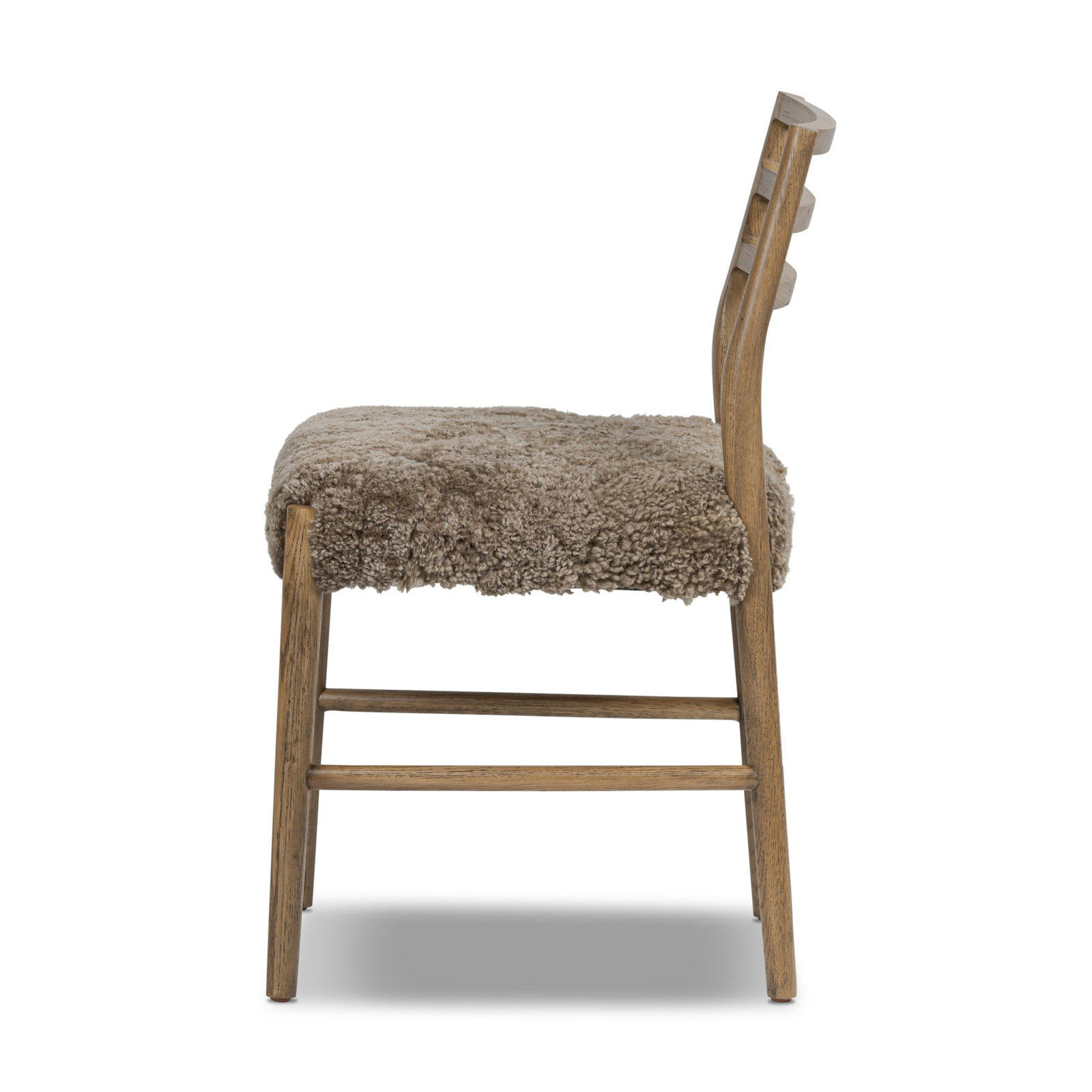Lindyn Cotton Oak Dining Chair, Genuine Fur, Smoked Oak
