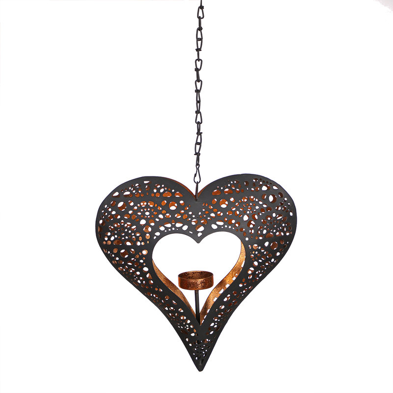 Metal Wall Tealight Holder, Black/Copper