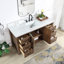 Ensemble de meuble-lavabo simple avec plateau en marbre de culture et miroir Javier-199976083
