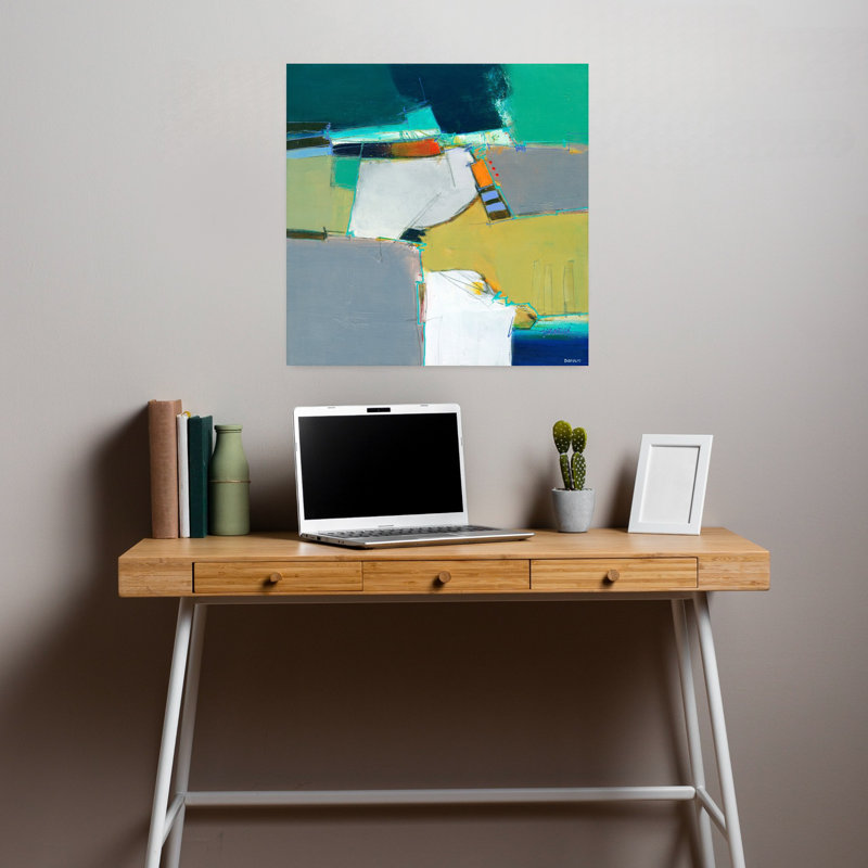 Raleigh, art contemporain abstrait, H 18 po x l 18 po