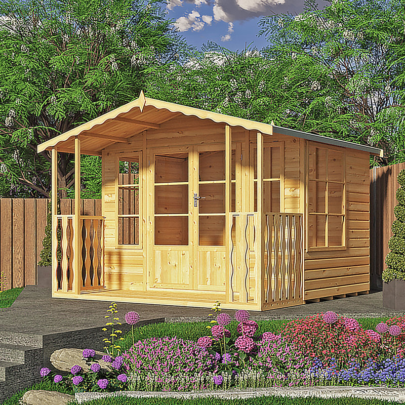 Woburn Handmade Shiplap Summerhouse with Veranda 10 ft x 9 ft