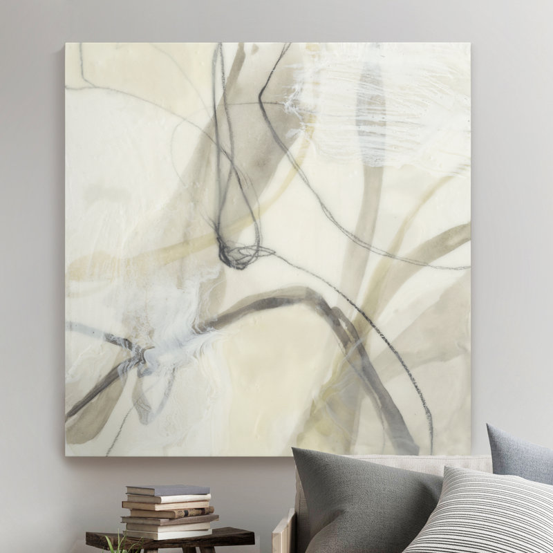 « flowing neutrals ii », reproduction d’art sur toile, H 10 po x l 10 po x P 1,5 po, Toile tendue