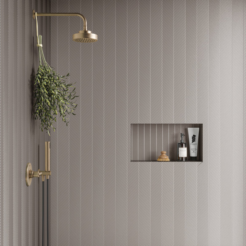 Kaikos 11" x 11" Glass Patterned Wall & Floor Tile, Silver