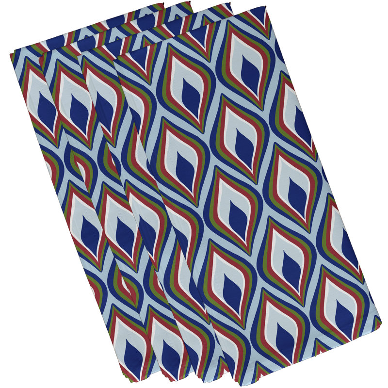 Ensemble de serviettes 4 pièces Shivani, L 18 po x L 18 po, Bleu clair, bleu royal