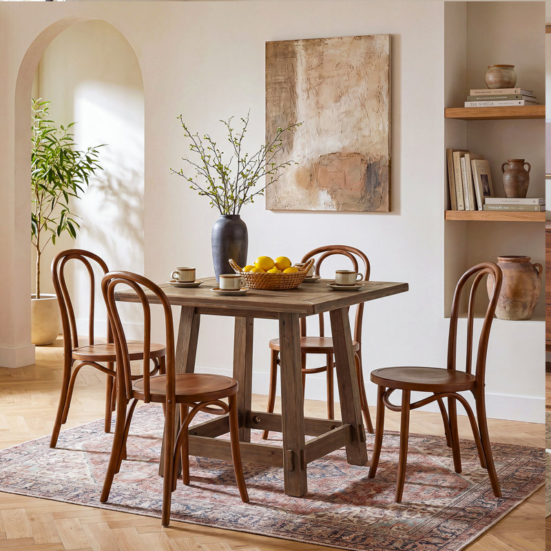 Table de salle à manger carrée en bois massif pour 4 personnes, petite table de salle à manger de 31,5 pouces pour la salle à manger