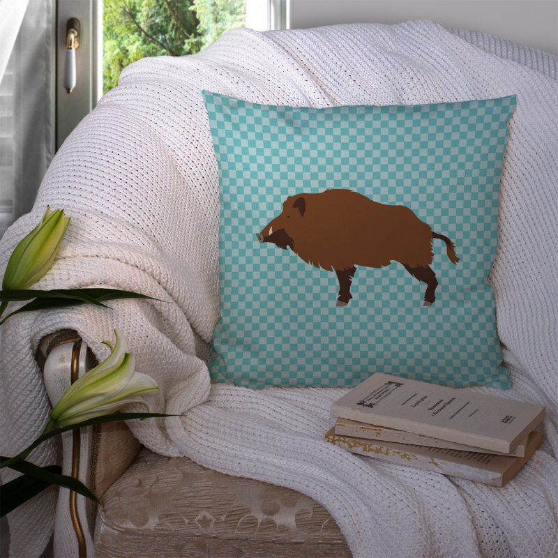 Coussin extérieur Wild Boar, 14 po x 14 po, Bleu