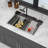 30" Kitchen Sink Waterfall Sink - 30 X 19 X 9 Inch Multifunction Single Bowl 16 Gauge Stainless Steel Ledge Workstation Smart Digital Features Top Mount Kitchen Sinks-123833529