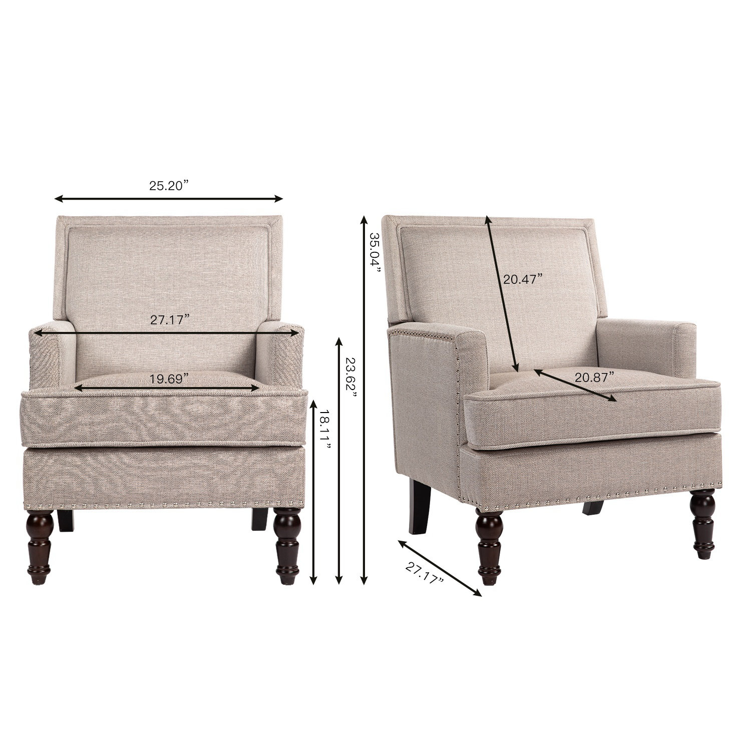 25.2'' Wide Upholstered Accent Chair