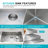 32" Undermount Kitchen Sink, 16-Gauge T-304 Stainless Steel Workstation Sink, 10" Deep, Brushed Finish, w/ Bottom Grid & Drain Kit-124423214