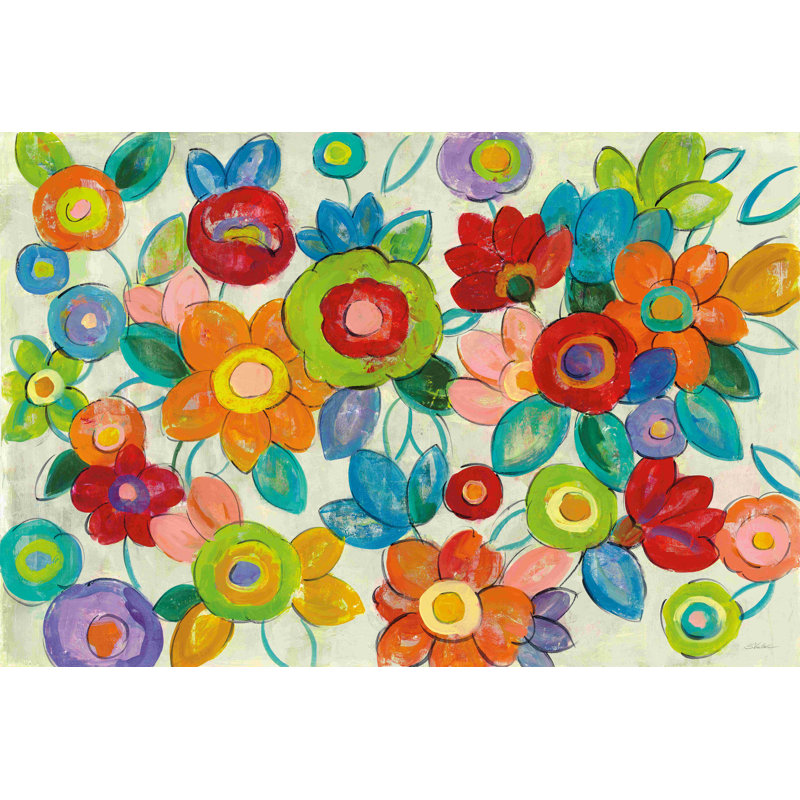 Fleurs décoratives bleu vif / rouge / orange